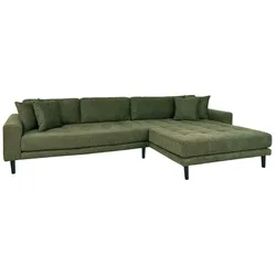 Lido Sofa Chaiselongsofa rechts gewendet 4 Kissen grün.