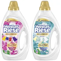 Weißer Riese Aromatherapie Universal Lotus & Color Orchidee 2 x 22 WL (44WL) Colorwaschmittel (Doppelpack, [2-St. Flüssigwaschmittel für bunte & helle Wäsche)