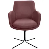 Drehstuhl K+W KOMFORT & WOHNEN "Pego", rot (cabernet 15), B:59cm H:84cm T:65cm, Stühle, Drehstuhl Esszimmerstuhl, filigranem 4-Fuß-Gestell in schwarz