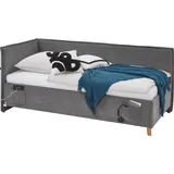 Meise Möbel meise.möbel Polsterbett Fun mit Lattenrost Stoff Grau 120 x 200 cm