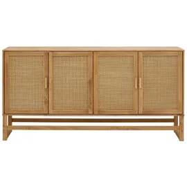 Home Affaire Sideboard HOME AFFAIRE "Linz", gelb (honigfarben, natur), B:170cm H:90cm T:38cm, FSC-zertifiziertes Massivholz, Sideboards, Sideboard, Kommode mit Rattangeflecht auf den Türfronten, aus Massivholz