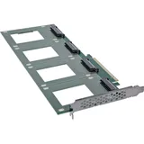 InLine PCIe Karte zu 4x intern U.2 NVMe SFF-8639 – Bifurcation, PCIe x16