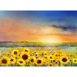 Papermoon Fototapete Painting Sunflowers, glatt bunt 4 m x 2,6 m