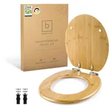 Benkstein Benkstein® Toilettendeckel mit Absenkautomatik Bambus – antibakterieller WC Sitz – Quick-Release zur einfachen Reinigung – einfache Montage – robust & nachhaltig – Klodeckel aus Holz – abnehmbar