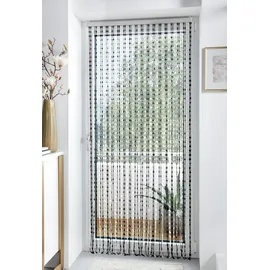 Locker Türvorhang LOCKER "Pearl", bunt, B:90cm H:200cm, Obermaterial: 100% Kunststoff, Gardinen, Kunststoff, transparent/schwarz, 72 Stränge