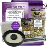 mytobaq Räuchern GEGEN Negative Energie 7-TLG Set energetische HAUSREINIGUNG mit RÄUCHERMISCHUNG + WEIHRAUCH & MYRRHE, Räucherschale, Räucherkohle, Anl...