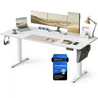 Songmics Höhenverstellbarer Schreibtisch 180 x 80 cm Wolkenweiß