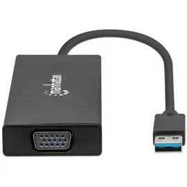 Manhattan USB 3.0 auf VGA/HDMI USB-A Dockingstation - USB Hub, Schwarz