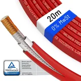 HB-DIGITAL 20m Solarkabel 4mm2 H1Z2Z2-K inkl. 0% MwSt. gem. § 12 Abs. 3 UStG - TÜV Rheinland zertifiziertes flexibel UV PV Kabel reines Kupfer 1500V DC für Solarpanel - Rot