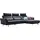 die planbar Eckcouch Polyester L-Form 3-Sitzer Schwarz