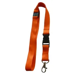 Umhängeband Lanyards Schlüsselanhänger Polyester, drehbarer Karabinerhaken, Steckschnalle, Sicherheitsbruchstelle, orange - 100 Bänder