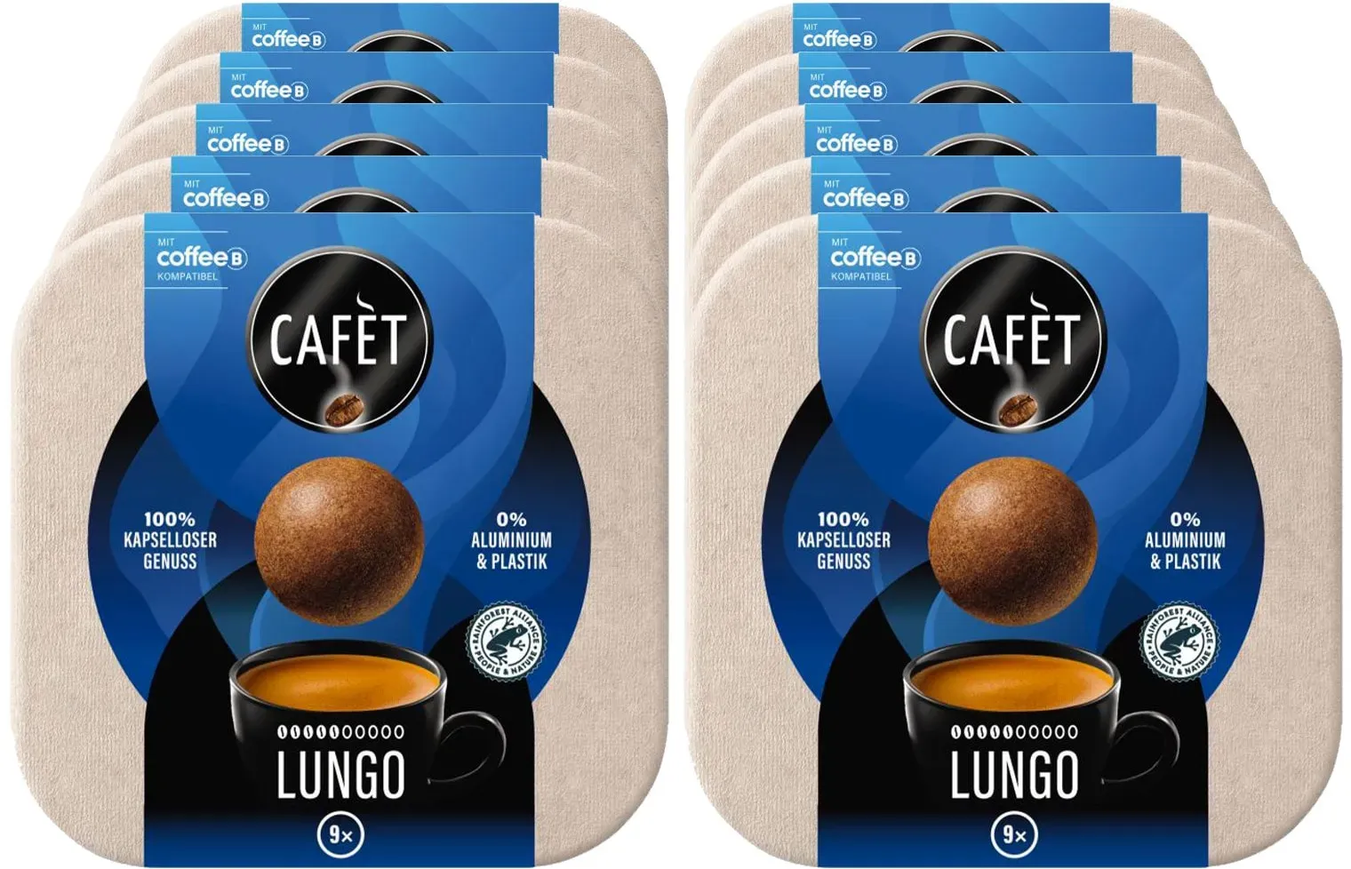 Cafet Lungo für Coffee B 51 g, 10er Pack