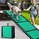 Maximale Länge 180cm Große Hunderampe Auto, Klappbare Hunderampe mit Anti-Rutsch-Oberfläche, Hunderampe Auto Klappbar für SUV, LKW & Outdoor Treppen, Hundetreppe Auto für 129kg Große Hunde SUV & LKW