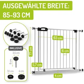 Bomi Türschutzgitter Merle 83-243 cm in Weiß | Zum Klemmen | Schließt automatisch | | Weiß