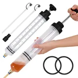 RUNEAY Ölabsaugpumpe 500ml Hand Ölpumpe mit Schlauch & Messskala Ölpumpe Bremsölspritze Auto Lieferung Handpumpe für Auto Bremsflüssigkeit Getriebeöl