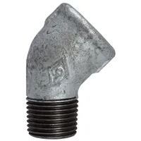 Riegler Winkel 121, 45°, IG/AG, Rp/R 1, schwarzer Temperguss