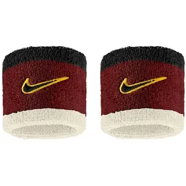 Nike Swoosh Classic Wristbands 2er Pack Schweißbänder Tennis Fitness Running Handgelenkbänder Sport, Team Crimson/Sail/Black, One Size