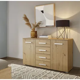 Rauch Kombikommode KOLUNA 120 x 81 x 42 cm Eiche Artisan / Braun