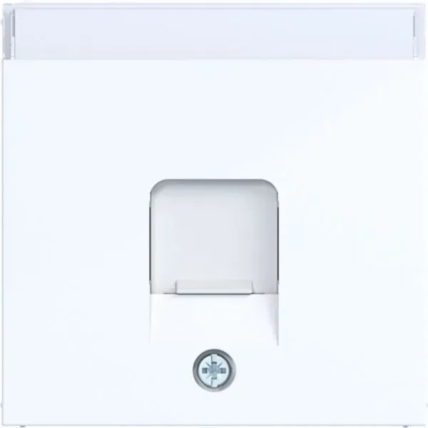 Hager WAF1160WG Zentralstück mit Staubschutzsch. 1-fach für KeyStone, Beschriftungsfeld, A.x/C.x, lichtweiß glänzend