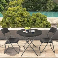 Sekey Balkonmöbel Bistroset 3 tlg Klappbar Rund-KlappTisch Gartenstuhl Terrasse