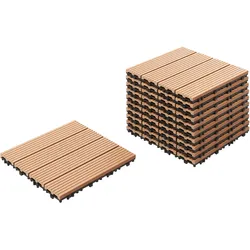 Terrassenfliesen ATELETA Holz- Plastik- Verbundstoffe (WPC) Hellbraun
