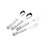 JUSTINUS Kinderbesteck Happy Dogs 4tlg. Edelstahl Weiß