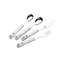 JUSTINUS Kinderbesteck Happy Dogs 4tlg. Edelstahl Weiß