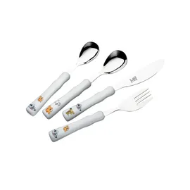 JUSTINUS Kinderbesteck Happy Dogs 4tlg. Edelstahl Weiß