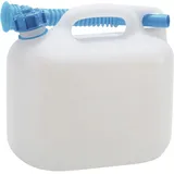 Hünersdorff Wasserkanister ECO 6 L mit Rohr, HD-PE natur, mit blauem Zubehör