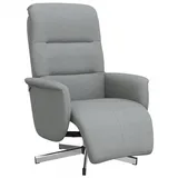 vidaXL Relaxsessel mit Fußteil Polyester 49 x 105 x 0 cm Hellgrau drehbar