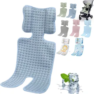 Sitzauflage,Anti Schwitz Einlage Kindersitz,Antischwitzauflage Kindersitz,Atmungsaktive Sommer Sitzeinlage Kühlt Und Schützt den Sitzbezug Vor Flecken Für Kinderwagen, Buggy (Dunkelblau)