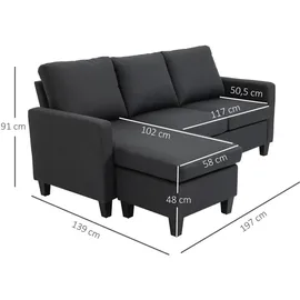 Homcom Ecksofa mit Schlaffunktion (833-944)