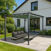 Mendler Aluminium Pergola HWC-N93, Gartenpavillon Pavillon Garten, stabiles 8cm-Gestell