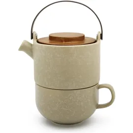 Bredemeijer Teekanne, Umea beige Akazienholzdeckel 142024