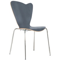 Mauser Sitzkultur Stapelstuhl, ergonomisch-er Schalenstuhl Wartezimmerstuhl, Gastro Bistro-stuhl Blau blau