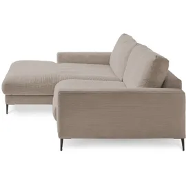 KAWOLA Ecksofa Cara Cord Recamiere links taupe