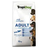 TropiDog Premium Adult mittlere und große Rassen reich an Lachs und Reis 12 kg