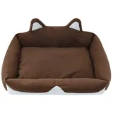 KANKOO Hundehaus Für Drinnen Hundehöhle Kleine Hunde Plüsch Katze Bett Haustierbett Beruhigende Katze Bett Haustier-Innenhaus Katzenbetten Katze Cave Betten M,Brown