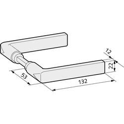 Türdrücker für Glastürschlösser, kantig