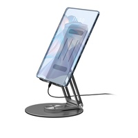 vyvylabs Tablet Stand Adjustable, Aluminium Dual-Achsen-Struktur Tablet Stand, Desktop Stand Holder Dock Kompatibel mit 4-13 Zoll Tablet
