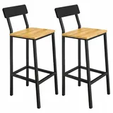 OEM Barhocker-set, 2-teilig, Mit Rückenlehne, Loft-hocker-set, Eiche, 30x40x90 Begryf