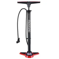 monzana Standluftpumpe Fahrradpumpe 7 bar schwarz inkl. 3 Zusatzadapter