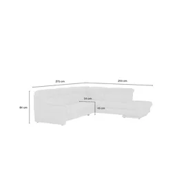 HIMOLLA Eckcouch Leder 275 cm 2-Sitzer Grau