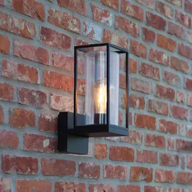 Lutec Außenwandleuchte Aluminium, Glas, Metall, Stahl 31,3 cm E27 schwarz