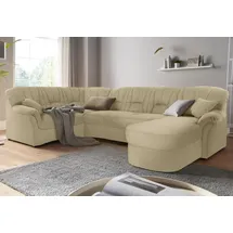 DOMO collection Wohnlandschaft DOMO COLLECTION "Bahia mit viel Platz, zeitloses Design, U-Form", beige, B:308cm H:91cm T:200cm, Luxus-Microfaser (100% Polyester), mit Muster;Struktur (100% Polyester), Sofas, Wohnlandschaft, wahlweise mit Bettfunktion
