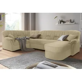 DOMO collection Wohnlandschaft DOMO COLLECTION "Bahia mit viel Platz, zeitloses Design, U-Form", beige, B:308cm H:91cm T:200cm, Luxus-Microfaser (100% Polyester), mit Muster;Struktur (100% Polyester), Sofas, Wohnlandschaft, wahlweise mit Bettfunktion