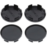 4 Nabenkappen Ø 58,0 mm - 54,5 mm / flach umrandet schwarz / Klebefläche