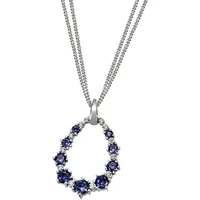 Firetti Kette mit Anhänger Schmuck Geschenk Silber 925 Halsschmuck Halskette Panzerkette Tropfen, mit Zirkonia (synth) blau|silberfarben