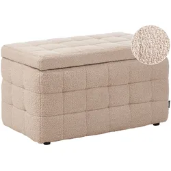 Aufbewahrungshocker MICHIGAN Bouclé Beige