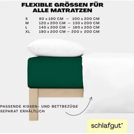schlafgut Easy Jersey 120 x 200 - 130 x 200 cm green deep